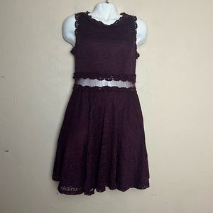 Jodi kristopher women burgundy sleeveless party prom elegant dress size 11‎